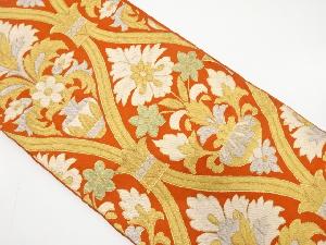 アンティーク　立涌に花器模様織り出し袋帯（材料）